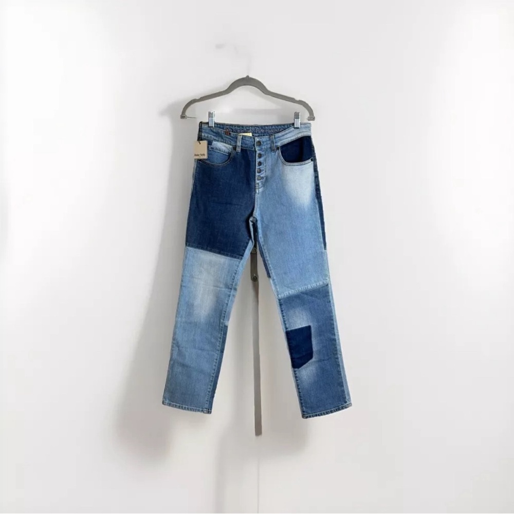 NWT Atelier Notify Paris Made In Italy Patch Work Jeans Sz 28 $295